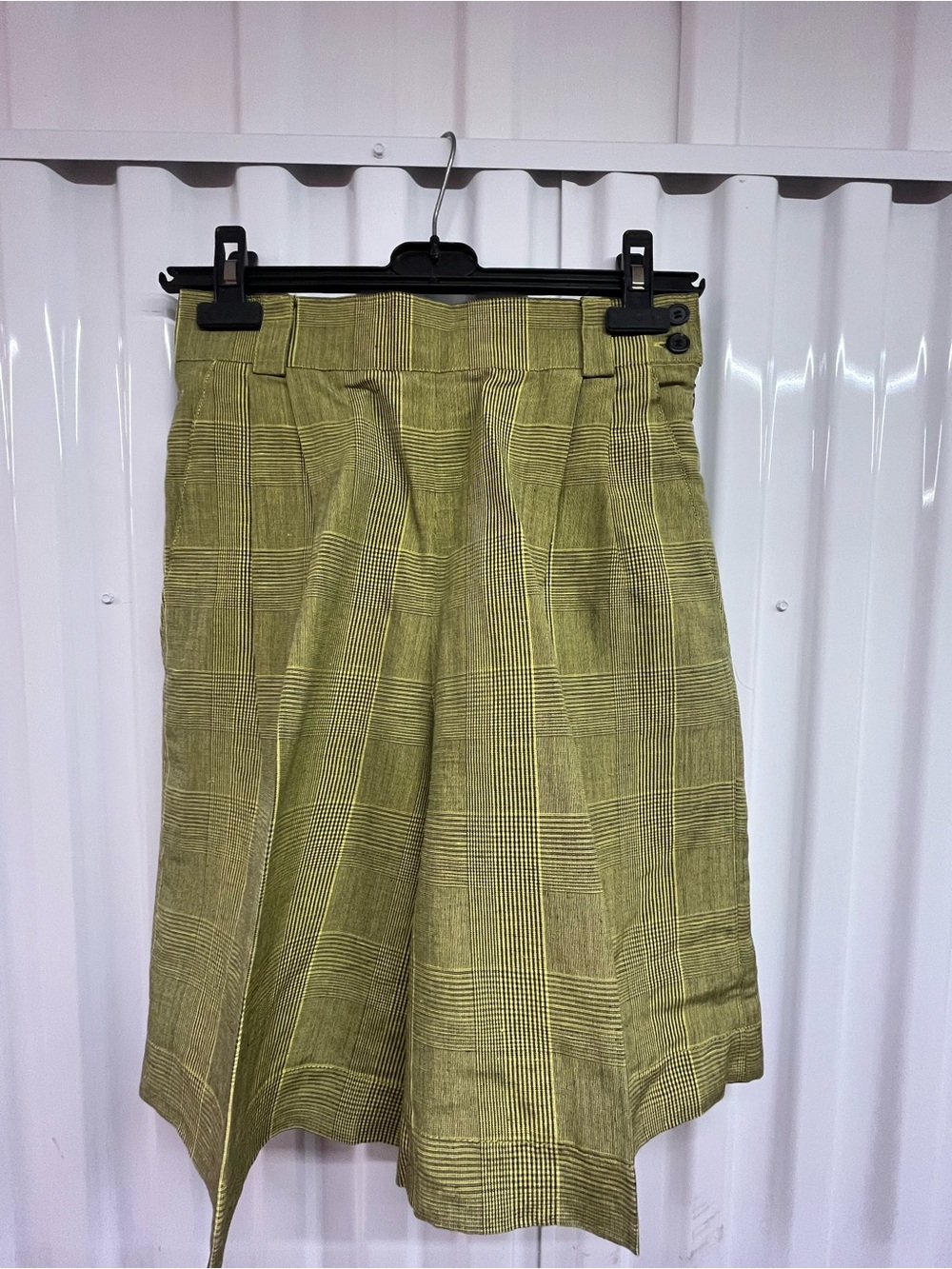 Mondi Yellow Black Plaid Bermuda Shorts